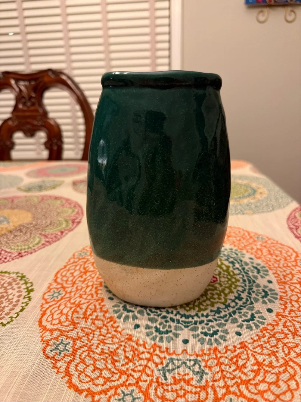 GORGEOUS NWT Dark Green Ceramic Owl Planter/Vase